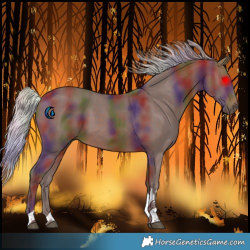 Horse Color:Nacre Silver Brown Tobiano 