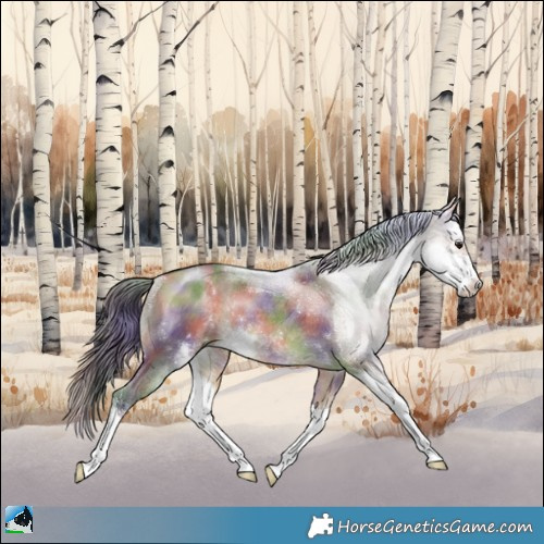 Horse Color:Nacre Buckskin Dun Sabino Rabicano