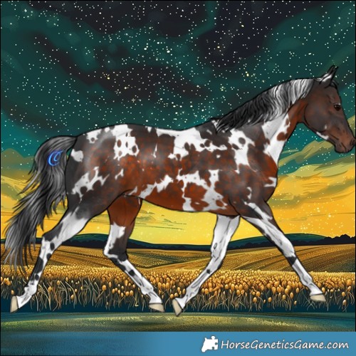 Horse Color:White Spotted Brown 