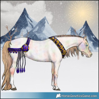 Horse Color:Nacre Buckskin Roan Pearl Tobiano 