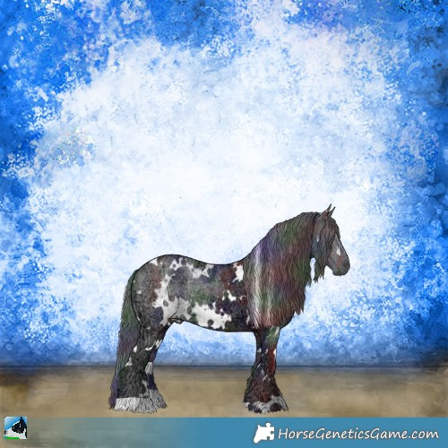 Horse Color:Nacre White Spotted Black Ice Rabicano 