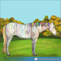Horse Color:Painted White Spotted Silver Buckskin Ice 