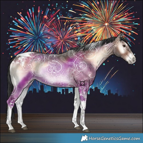 Horse Color:Liver Red Onyx Ice Tobiano