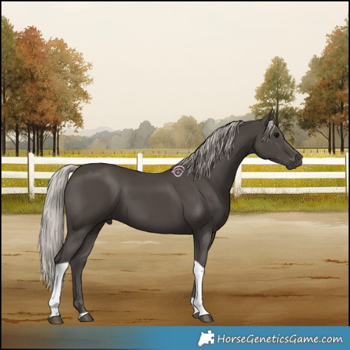 Horse Color:Silver Black Tobiano 