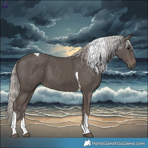 Horse Color:Silver Black Tobiano 