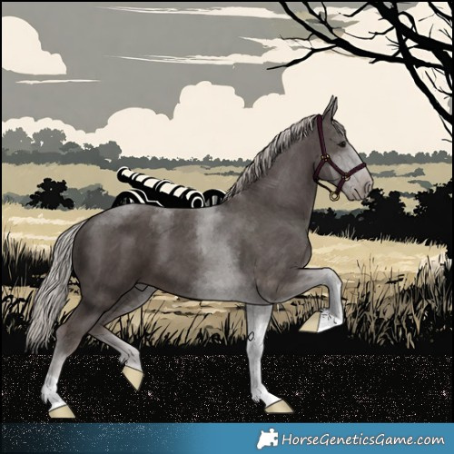 Horse Color:Silver Black Tobiano 