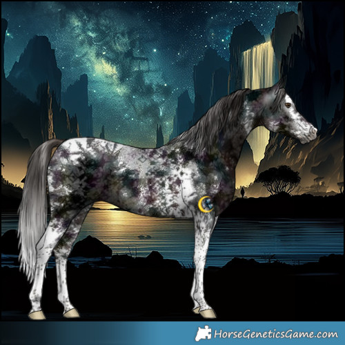 Horse Color:Gray Midnight Liver Chestnut Ice Sabino Splash Tobiano 