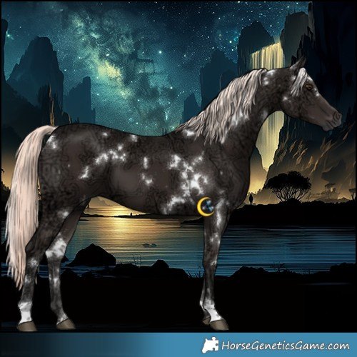 Horse Color:White Spotted Liver Chestnut Ice Mushroom 