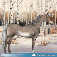 Horse Color:Silver Brown Roan Dun 