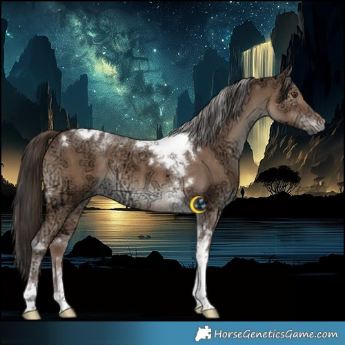 Horse Color:Liver Red Dun Ice Tobiano 