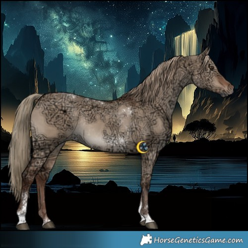 Horse Color:Liver Red Dun Ice Tobiano Rabicano 