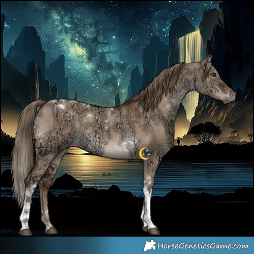 Horse Color:Liver Red Dun Ice Tobiano Rabicano