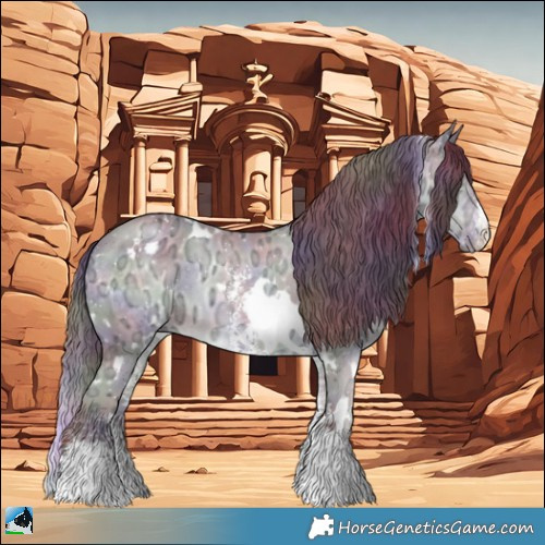 Horse Color:Nacre White Spotted Chocolate Brown Chinchilla Ice Sabino 