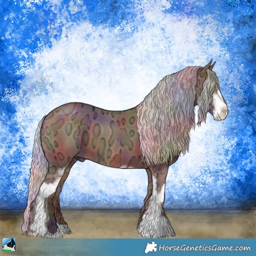 Horse Color:Nacre Chocolate Silver Bay Ice Sabino 