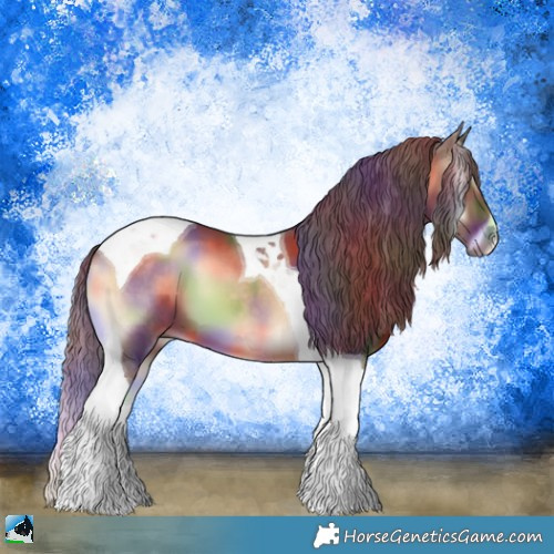 Horse Color:Nacre Chocolate Brown Onyx Tobiano 