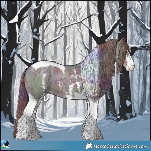 Horse Color:Nacre Chocolate Black Chinchilla Ice Sabino Tobiano 