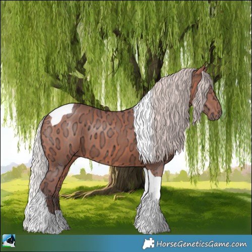 Horse Color:Chocolate Silver Bay Ice Tobiano 