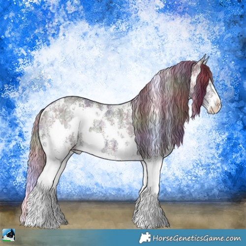 Horse Color:Nacre White Spotted Chocolate Brown Chinchilla Ice Sabino 