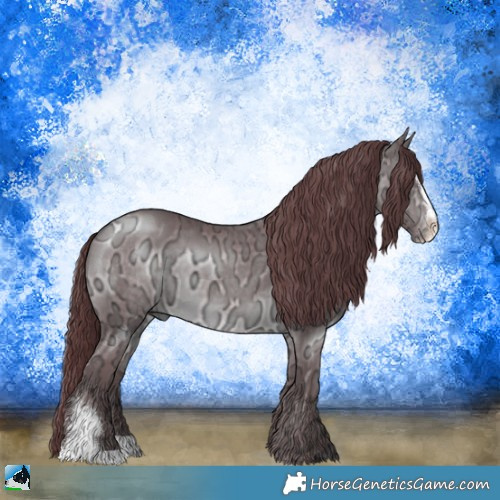 Horse Color:Chocolate Brown Chinchilla Ice Sabino 