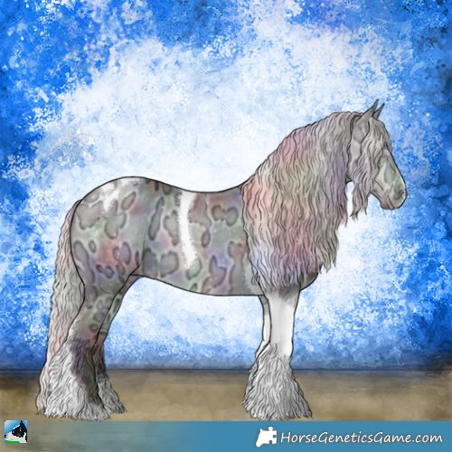 Horse Color:Nacre Chocolate Silver Bay Chinchilla Ice Tobiano 