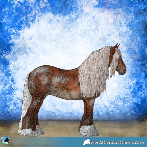 Horse Color:Chocolate Silver Bay Ice Rabicano