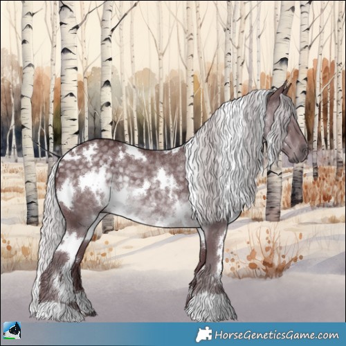 Horse Color:White Spotted Chocolate Silver Black Chinchilla Rabicano