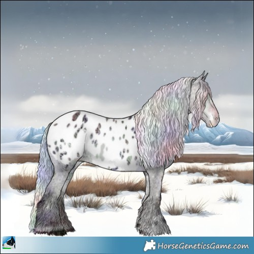 Horse Color:Nacre White Spotted Chocolate Silver Brown Chinchilla Ice Appaloosa
