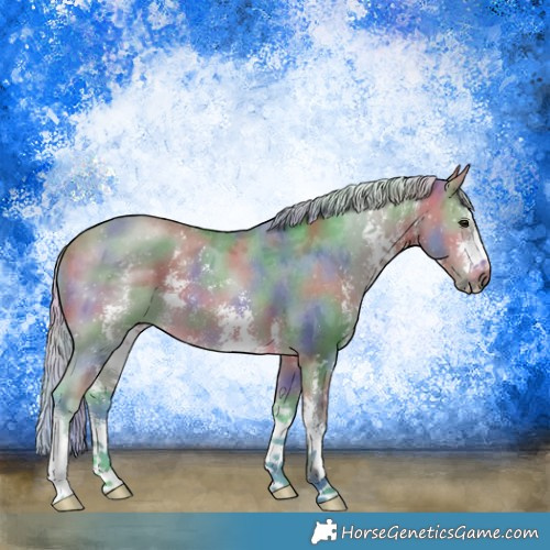 Horse Color:Nacre Watercolor Silver Buckskin Sabino