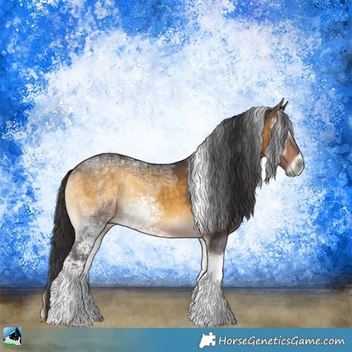 Horse Color:White Spotted Buckskin Ice Onyx Sabino 