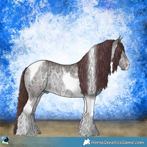 Horse Color:Chocolate Brown Chinchilla Ice Tobiano Rabicano 