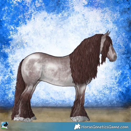 Horse Color:Chocolate Brown Chinchilla Dun Rabicano 