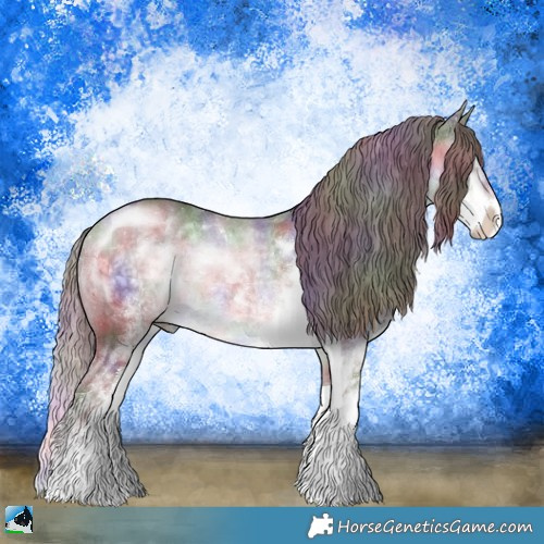 Horse Color:Nacre Chocolate Brown Chinchilla Sabino Rabicano 