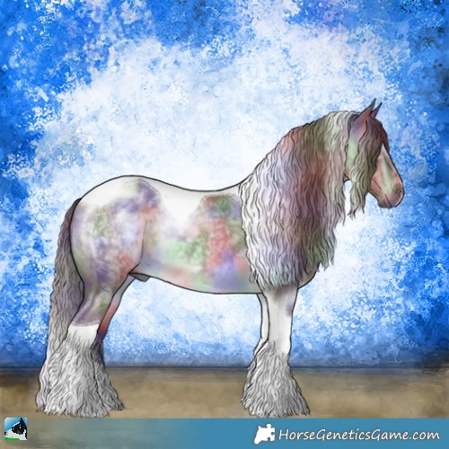 Horse Color:Nacre Chocolate Brown Chinchilla Tobiano 