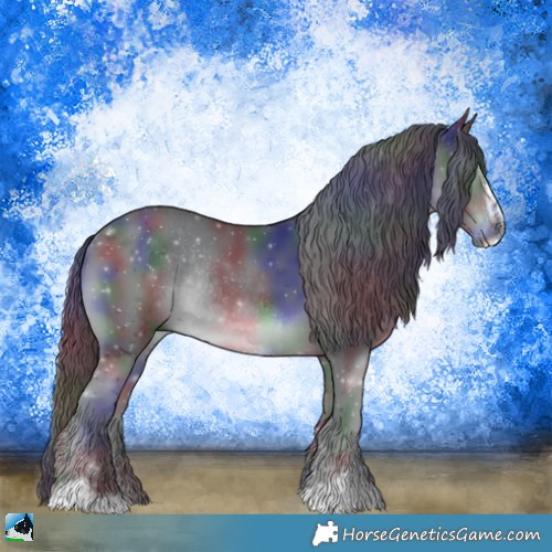 Horse Color:Nacre Black Chinchilla Sabino Rabicano 