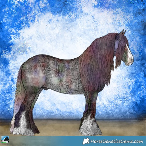 Horse Color:Nacre Chocolate Brown Chinchilla Ice Sabino Rabicano 