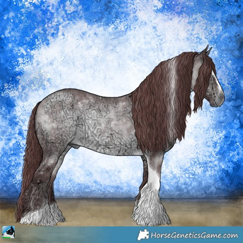 Horse Color:Chocolate Brown Chinchilla Ice Sabino Tobiano 