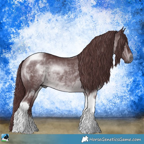Horse Color:Chocolate Brown Chinchilla Tobiano 