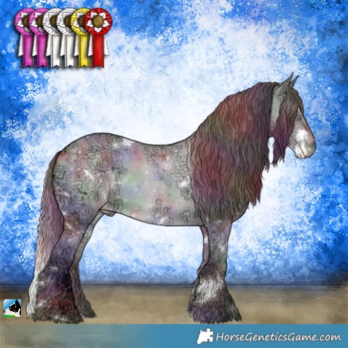 Horse Color:Nacre White Spotted Chocolate Brown Chinchilla Ice Dun 