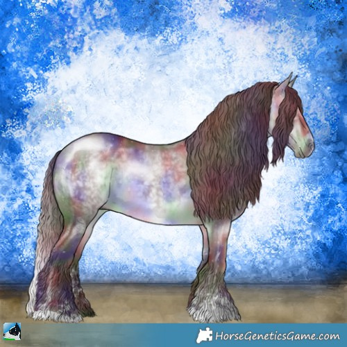 Horse Color:Nacre Chocolate Brown Chinchilla Sabino 