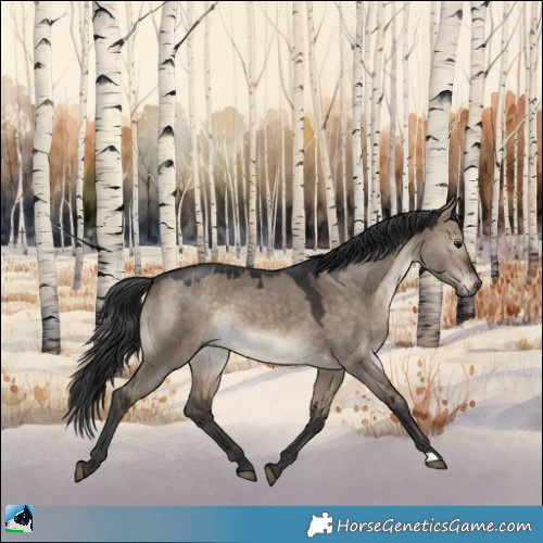 Horse Color:Brown Dun Rabicano