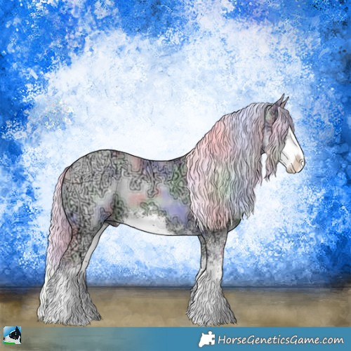 Horse Color:Nacre Liver Red Dun Chinchilla Ice Sabino Rabicano 