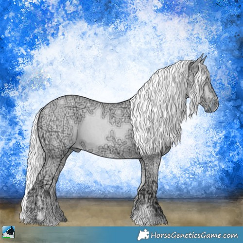 Horse Color:Liver Red Chinchilla Ice Roan Sabino 