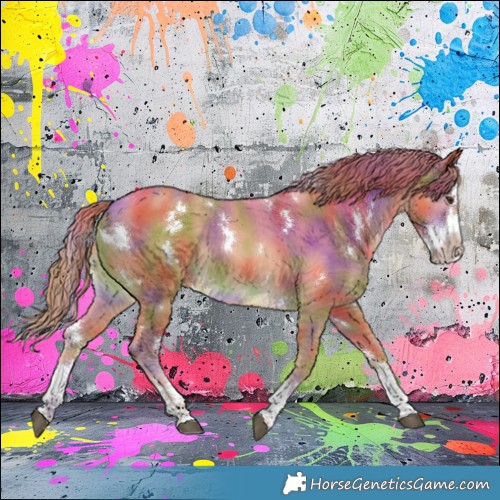 Horse Color:Nacre White Spotted Chestnut Splash 