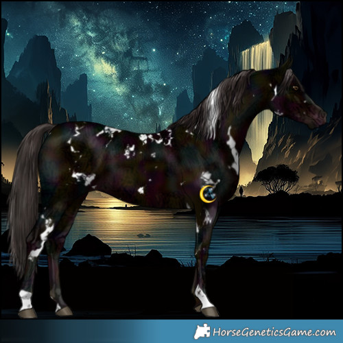 Horse Color:White Spotted Midnight Liver Chestnut Ice