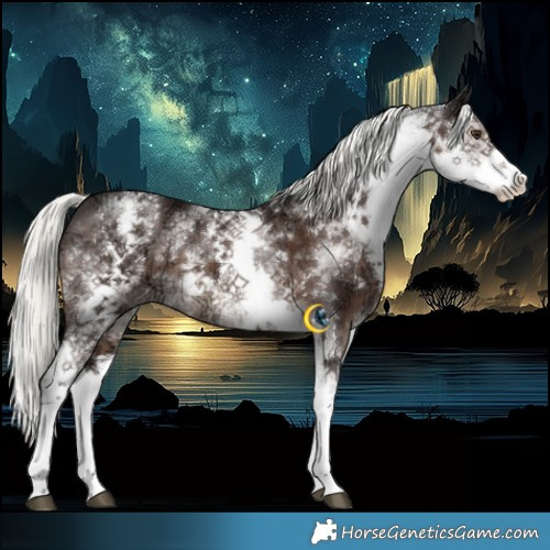 Horse Color:White Spotted Liver Chestnut Ice Mushroom