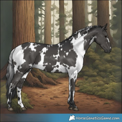 Horse Color:White Spotted Black 