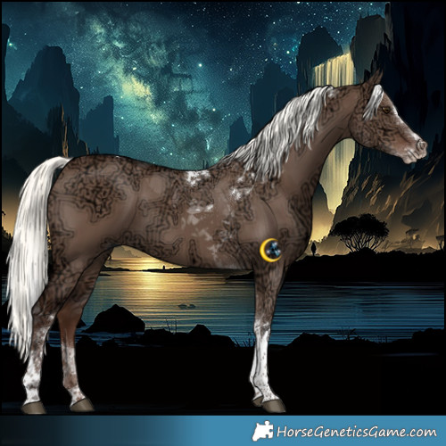 Horse Color:Liver Red Dun Ice Mushroom Splash Tobiano 