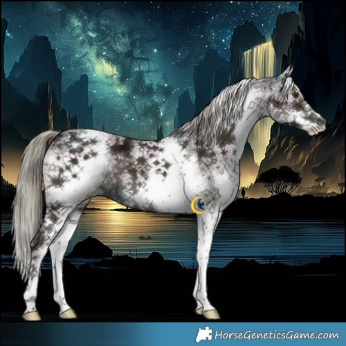 Horse Color:White Spotted Midnight Liver Chestnut Mushroom 