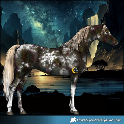 Horse Color:Gray White Spotted Midnight Chocolate Palomino Ice Dun Mushroom Tobiano Brindle