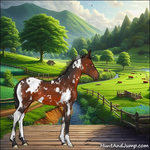 Horse Color:White Spotted Brown